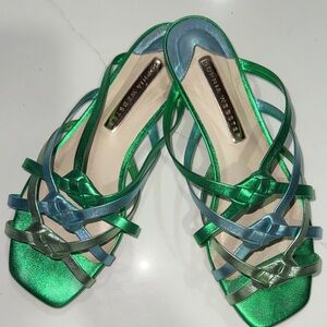 Sophia Webster Metallic Green and Blue Sandals
